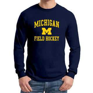 University of Michigan Wolverines Arch Logo Field Hockey Long Sleeve - Navy