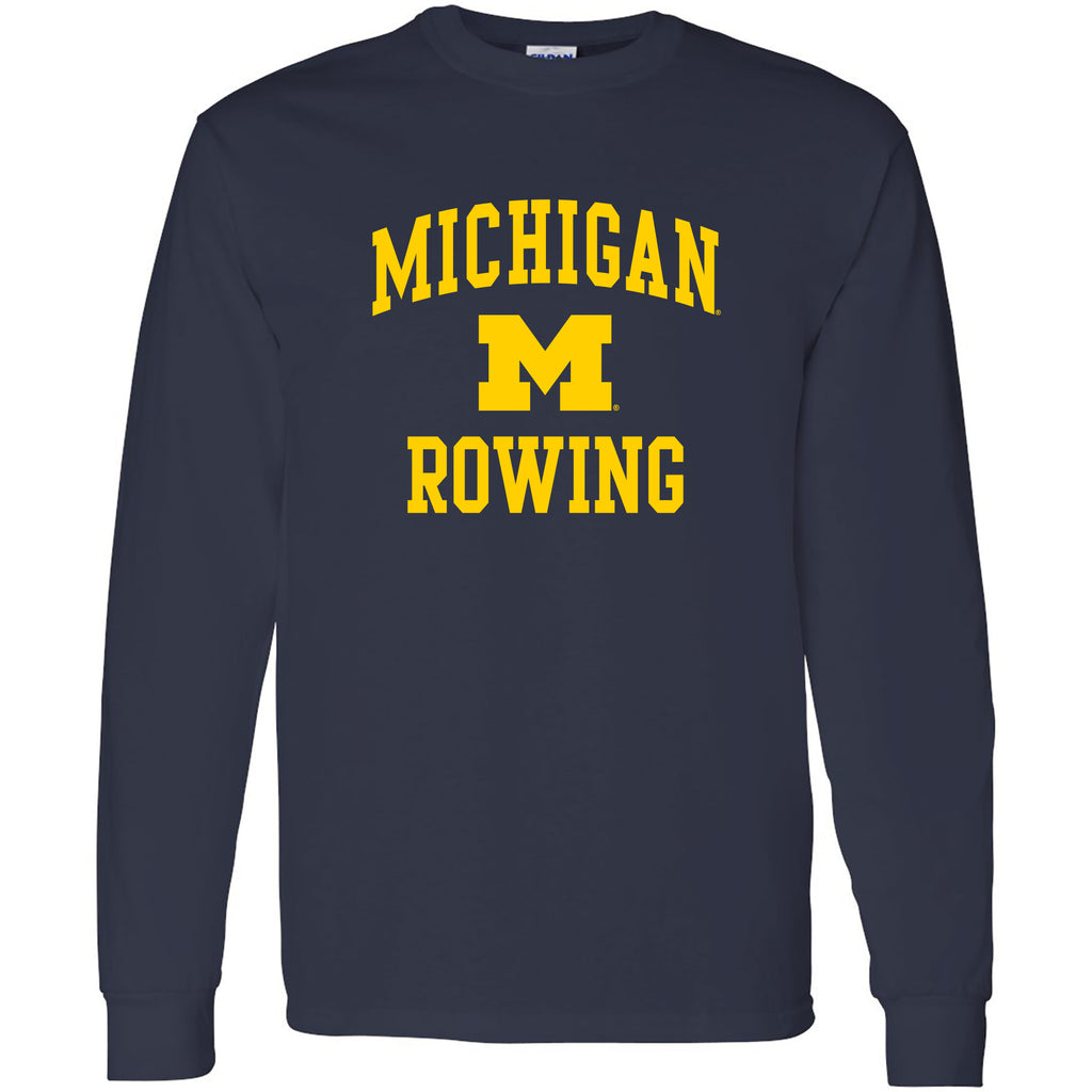 University of Michigan Wolverines Arch Logo Rowing Long Sleeve - Navy ...