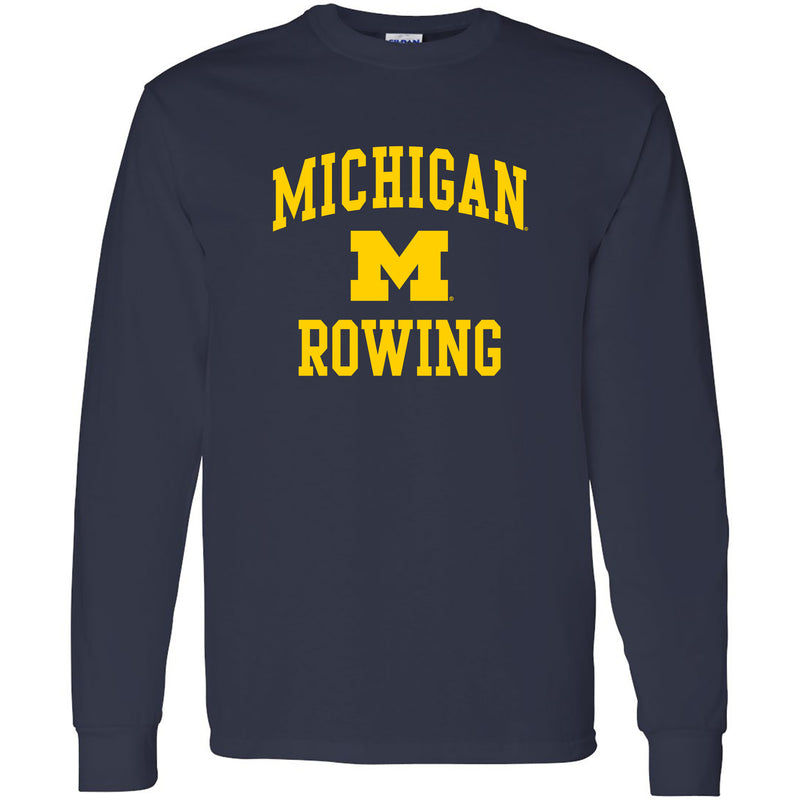University of Michigan Wolverines Arch Logo Rowing Long Sleeve - Navy