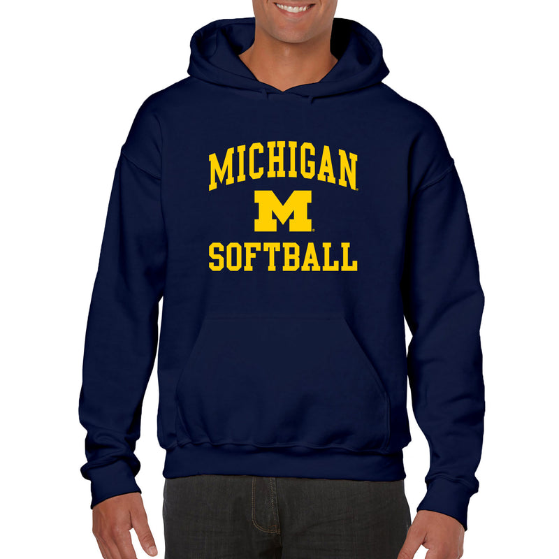 University of Michigan Wolverines Arch Logo Softball Hoodie - Navy