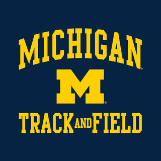 Arch Logo Track & Field University of Michigan Basic Cotton Short Sleeve T-Shirt - Navy