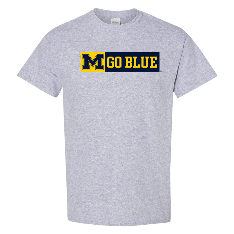 University of Michigan Wolverines Secondary Wordmark Go Blue Basic Cotton Short Sleeve T Shirt - Sport Grey