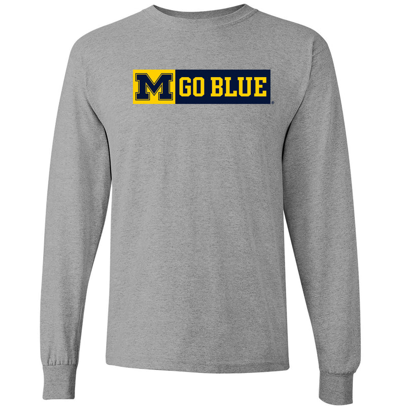 University of Michigan Wolverines Secondary Wordmark Go Blue Basic Cotton Long Sleeve T Shirt - Sport Grey