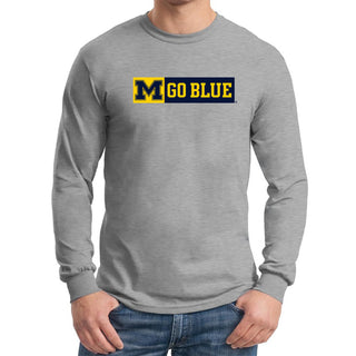 University of Michigan Wolverines Secondary Wordmark Go Blue Long Sleeve T Shirt - Sport Grey