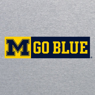 University of Michigan Wolverines Secondary Wordmark Go Blue Basic Cotton Short Sleeve T Shirt - Sport Grey