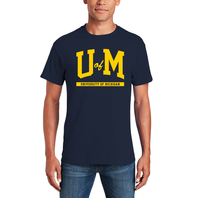 University of Michigan Wolverines Initial Arch T-Shirt - Navy