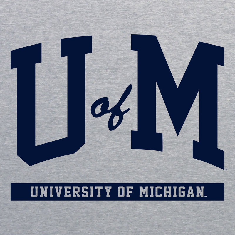 University of Michigan Wolverines Initial Arch T-Shirt - Sport Grey
