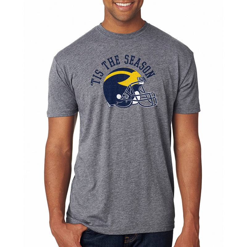 Michigan Tis The Season Football NLA T Shirt - Premium Heather