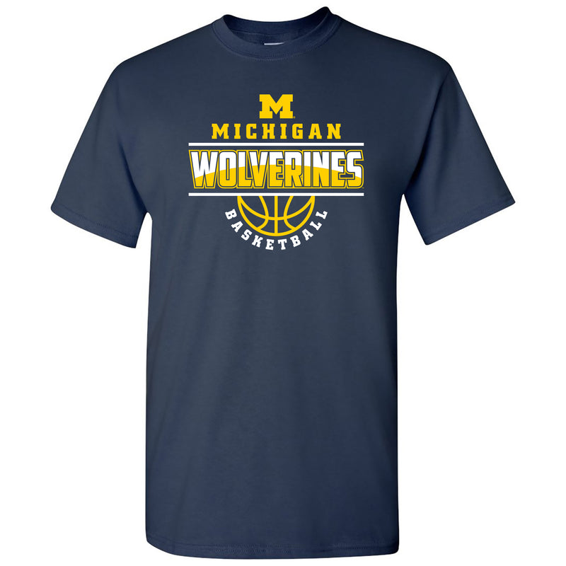 Michigan Basketball Peak Basic Cotton Short Sleeve T Shirt - Navy