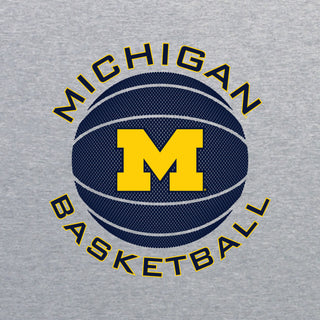 Michigan Basketball Circle Logo Basic Cotton Short Sleeve T Shirt - Sport Grey