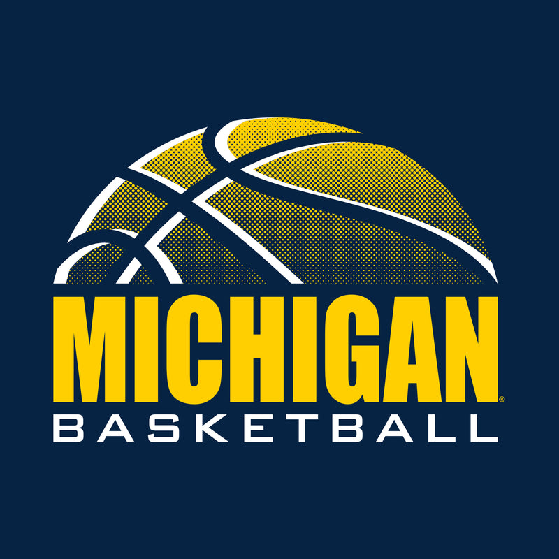 Basketball Shadow University of Michigan Basic Cotton Short Sleeve T Shirt - Navy
