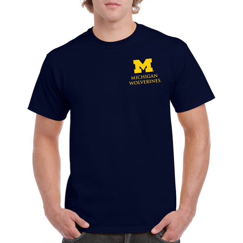 Classic Circle University of Michigan Classic Circle Basic Cotton Short Sleeve T Shirt - Navy