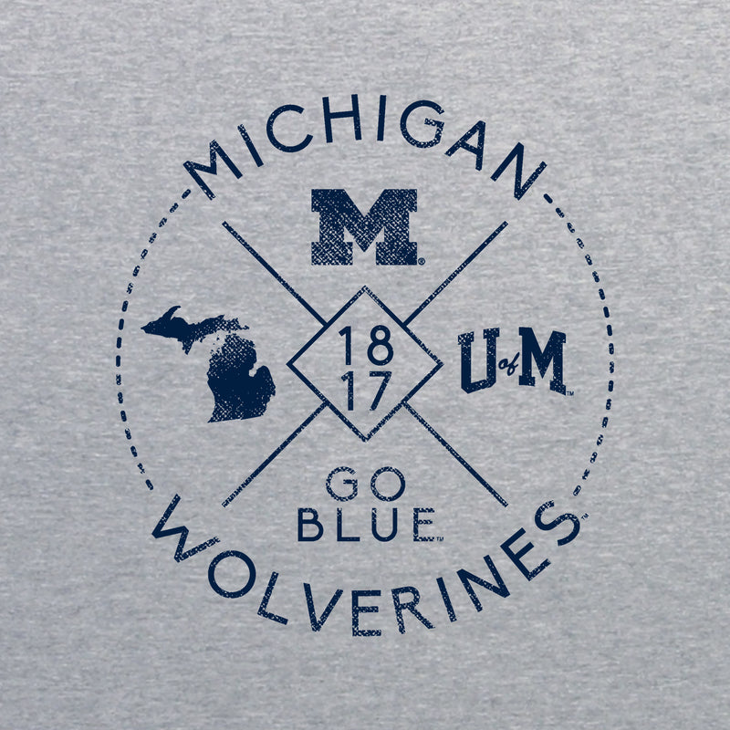 Identity Stamp University of Michigan Heavy Blend Crewneck - Sport Grey