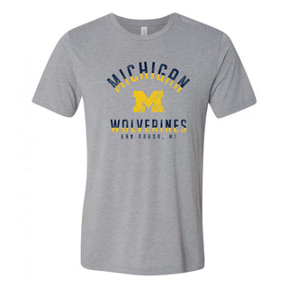 Division Arch University of Michigan Canvas Triblend Short Sleeve T Shirt - Athletic Grey