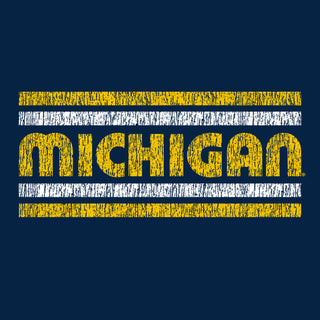 Michigan Wolverines Retro Underline T-Shirt - Navy