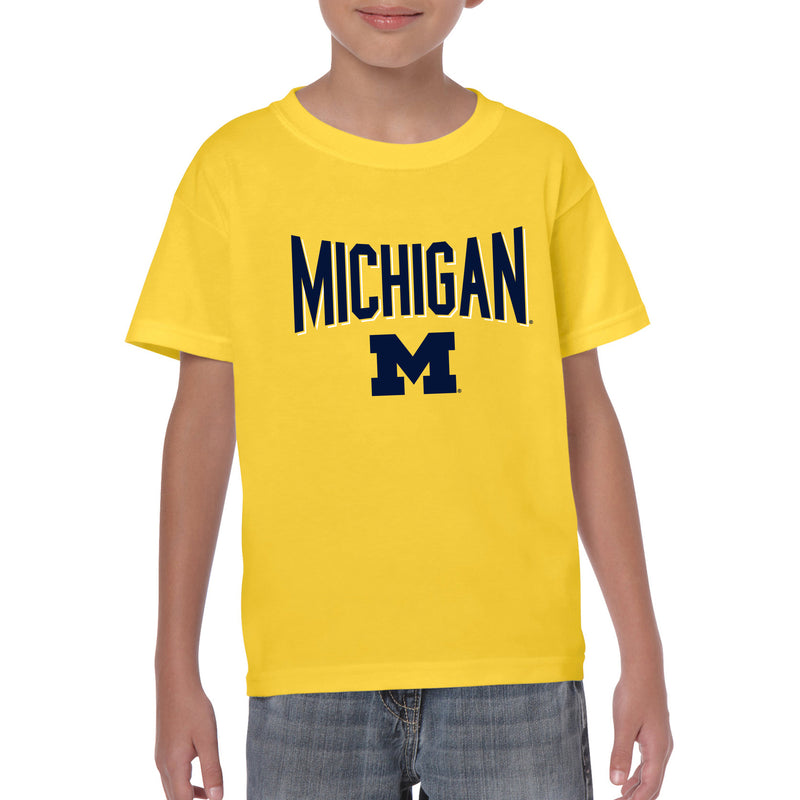 Michigan Wolverines Statement Block Youth T-Shirt - Daisy