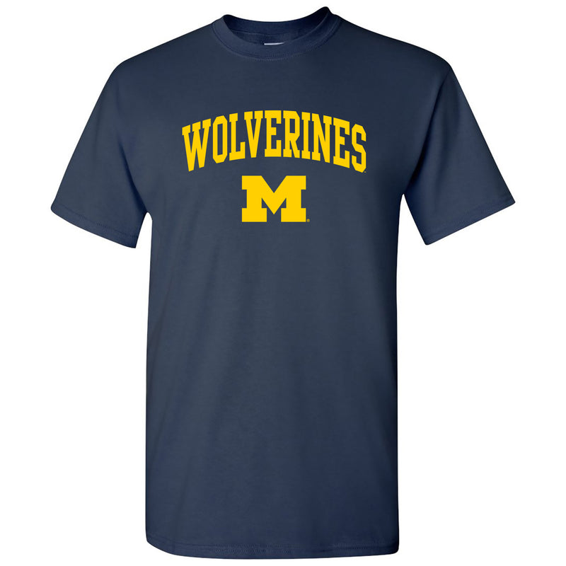 Michigan Mascot Arch Logo T Shirt - Navy