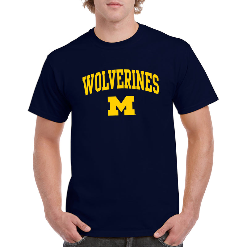 Michigan Mascot Arch Logo T Shirt - Navy