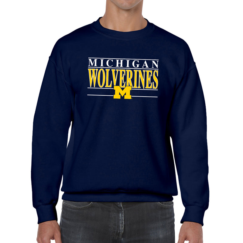 Michigan Headline Crewneck Sweatshirt - Navy