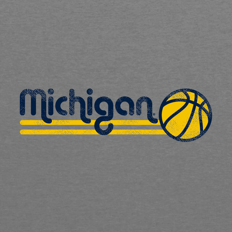Basketball Bubble University of Michigan Next Level Raglan T Shirt - Premium Heather / Vintage Navy