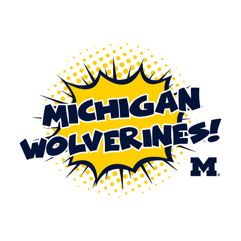 University of Michigan Wolverines Comic Blast Youth Basic Cotton Short Sleeve Tee - White