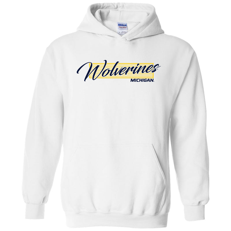Michigan Cursive State Outline Pullover Hoodie for Sale by