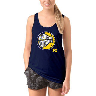 University of Michigan Wolverines Street Basketball Heavy Cotton Tank Top - Navy