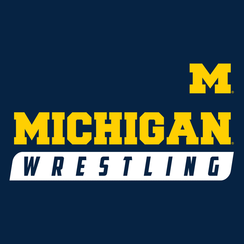 Wrestling Slant University of Michigan Heavy Blend Hoodie - Navy