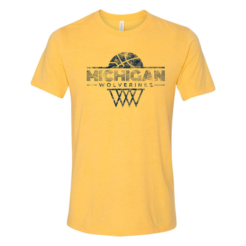 University of Michigan Wolverines Oblique Hoop Canvas Triblend Short Sleeve T-Shirt - Yellow Gold