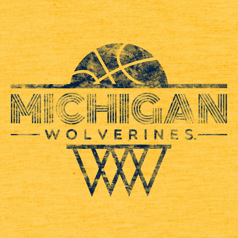 University of Michigan Wolverines Oblique Hoop Canvas Triblend Short Sleeve T-Shirt - Yellow Gold