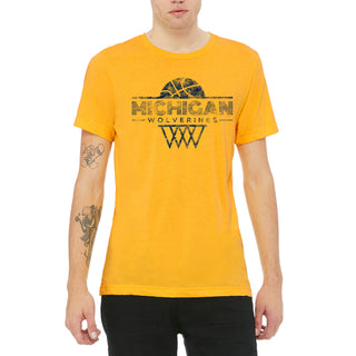 University of Michigan Wolverines Oblique Hoop Canvas Triblend Short Sleeve T-Shirt - Yellow Gold