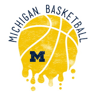 University of Michigan Basketball Dribble Basic Cotton Short Sleeve T Shirt - White