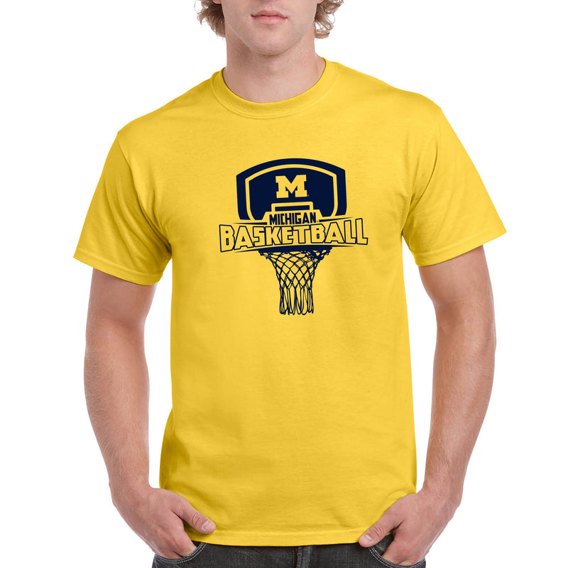 Basketball Board Michigan Basic Cotton Short Sleeve T Shirt - Maize
