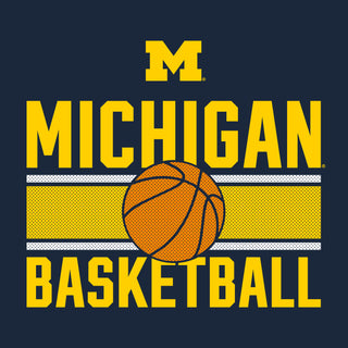 Michigan Wolverines Basketball Mesh NLA Short Sleeve T Shirt - Midnight Navy