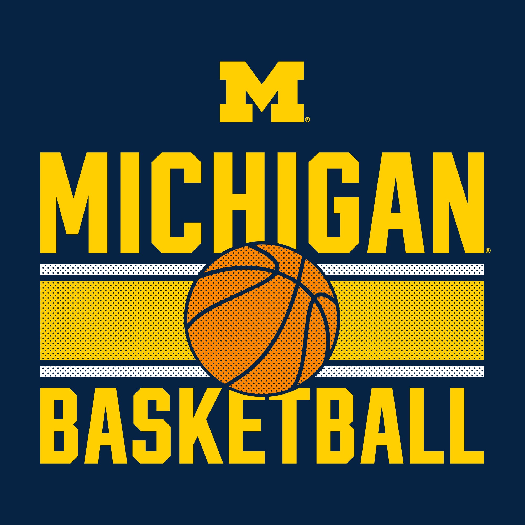 Michigan Wolverines Basketball Circle Logo T-Shirt – Sport Grey, Men's
