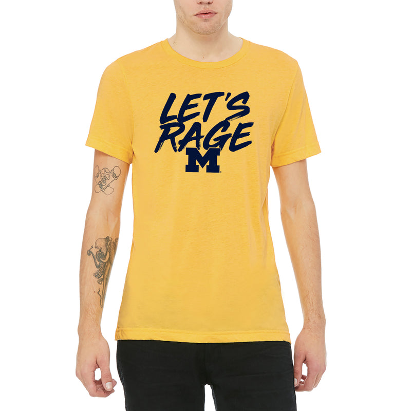 Let's Rage University of Michigan Canvas Triblend Short Sleeve T Shirt - Yellow Gold
