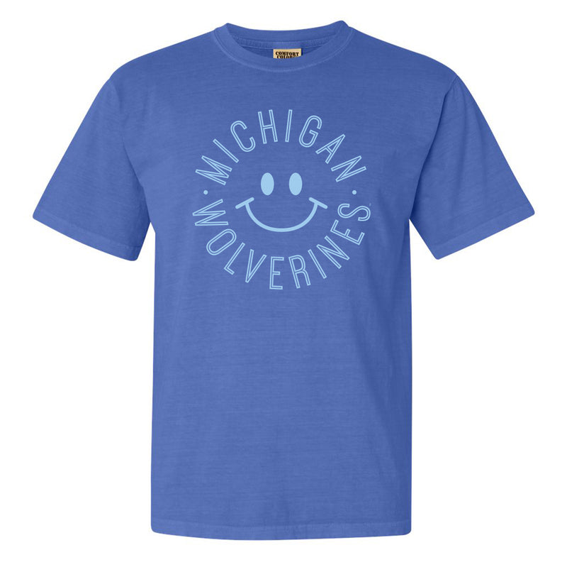 Michigan Monotone Smile CC T-Shirt - Flo Blue