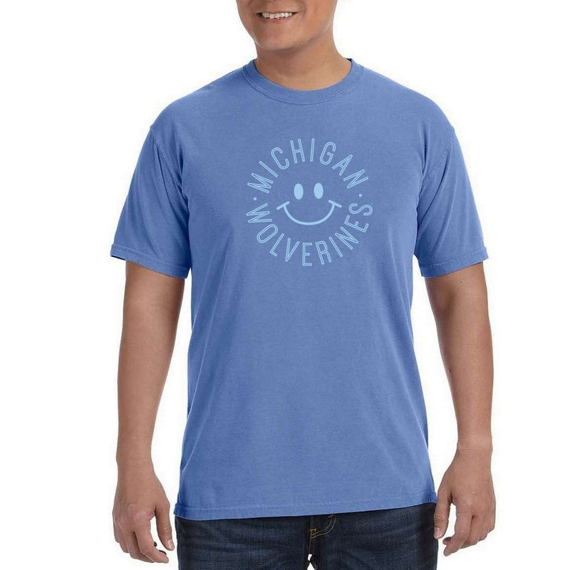Michigan Monotone Smile CC T-Shirt - Flo Blue
