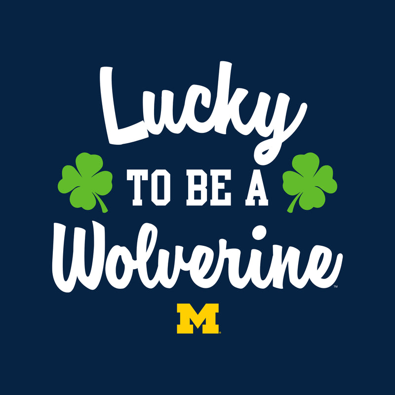 Michigan Wolverines Lucky to be a Wolverine Youth T Shirt - Navy