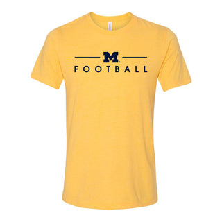 Football Line Block M T-Shirt - Yellow Gold Triblend