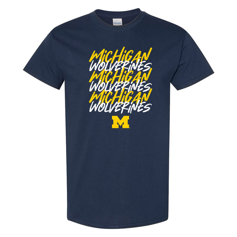 Michigan Marker Repeat T-Shirt - Navy