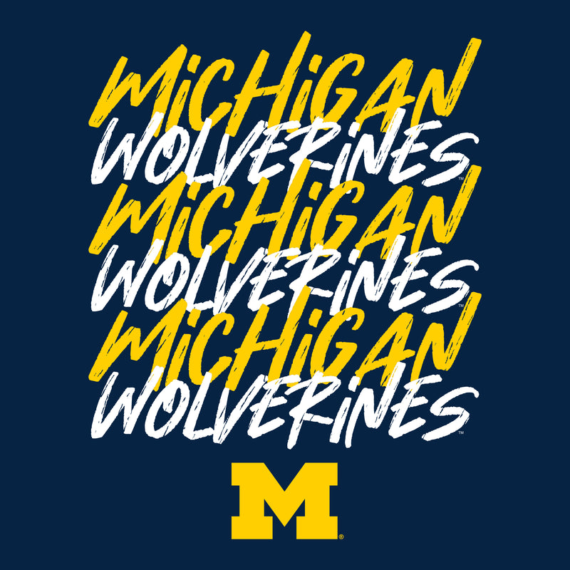 Michigan Marker Repeat T-Shirt - Navy