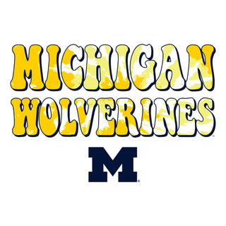 Michigan Tie Dye Type Long Sleeve - White