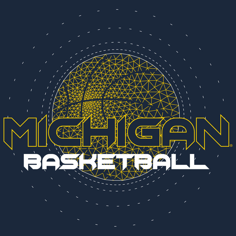 University of Michigan Wolverines Basketball Rezzed - Premium Cotton Tee - Midnight Navy