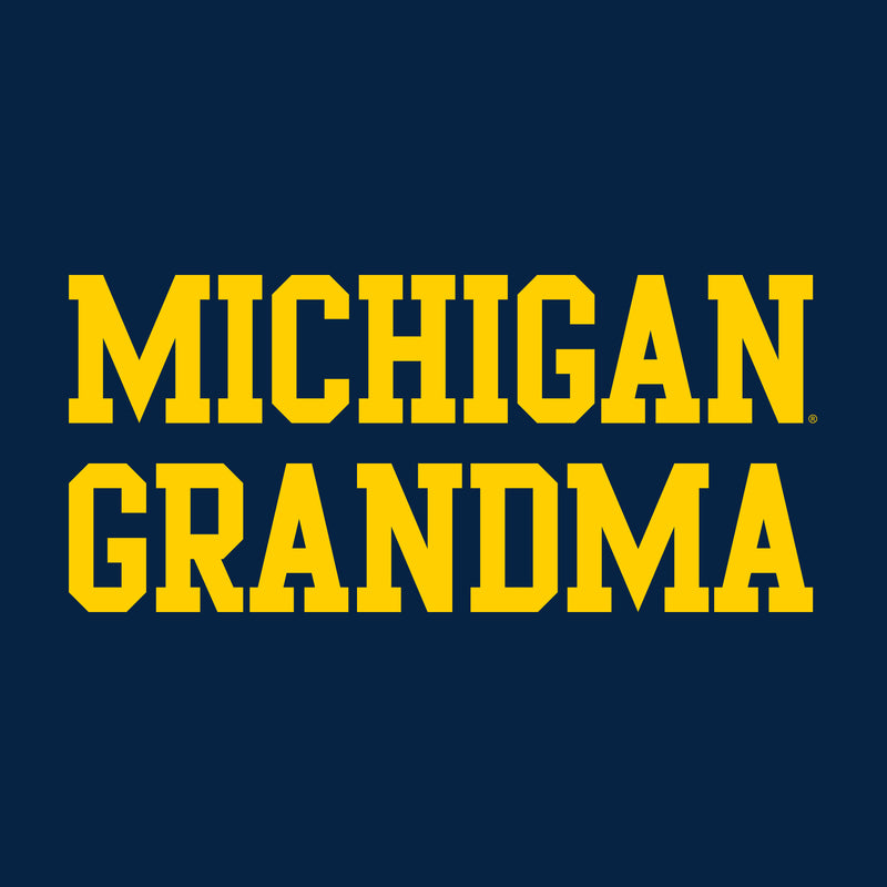 Michigan Basic Block Grandma Short Sleeve T-Shirt - Navy