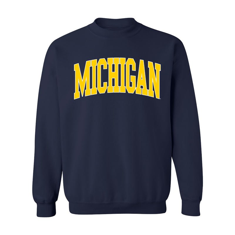 Michigan Wolverines Mega Arch Crewneck Sweatshirt - Navy