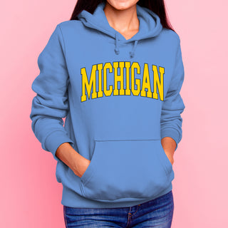 Michigan Wolverines Mega Arch Hoodie - Carolina Blue