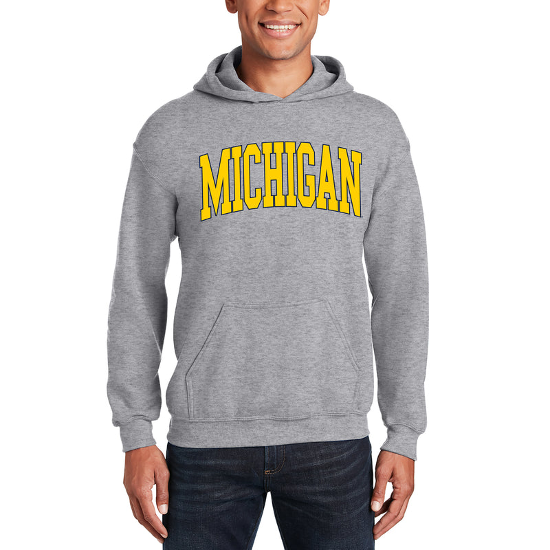 Michigan Wolverines Mega Arch Hoodie - Sport Grey