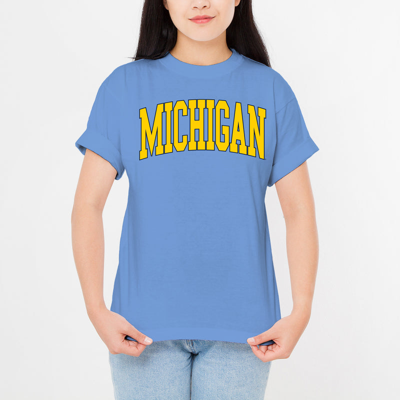 Michigan Wolverines Mega Arch T-Shirt - C Blue