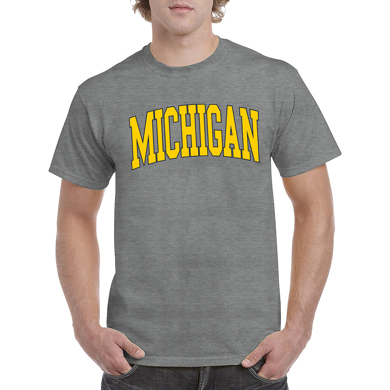 Michigan Wolverines Mega Arch T-Shirt - Graphite Heather